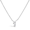 10K White Gold Diamond Accent "J" Initial Script Style Pendant Necklace