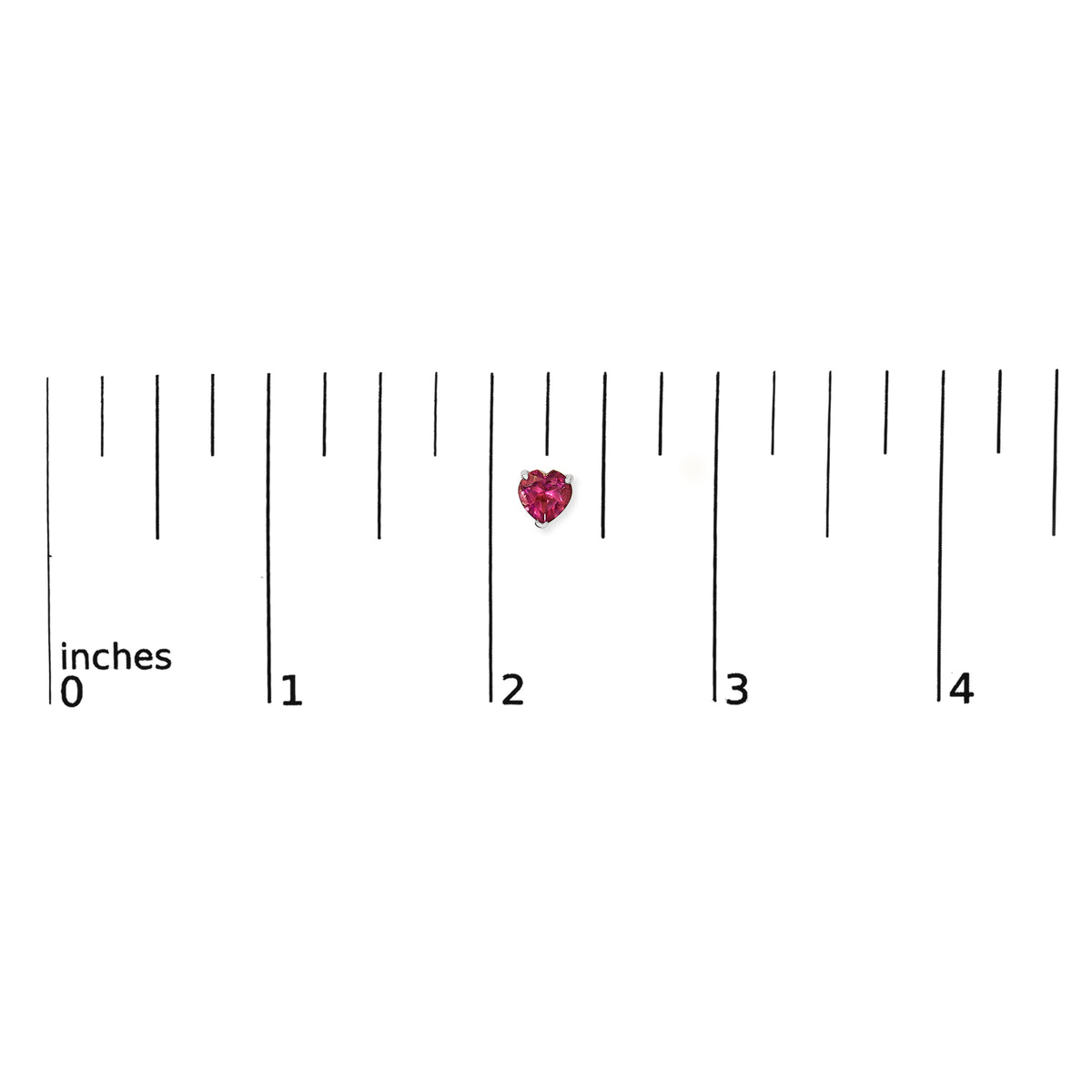 14K White Gold 5MM Heart Cut Ruby Solitaire Stud Earrings