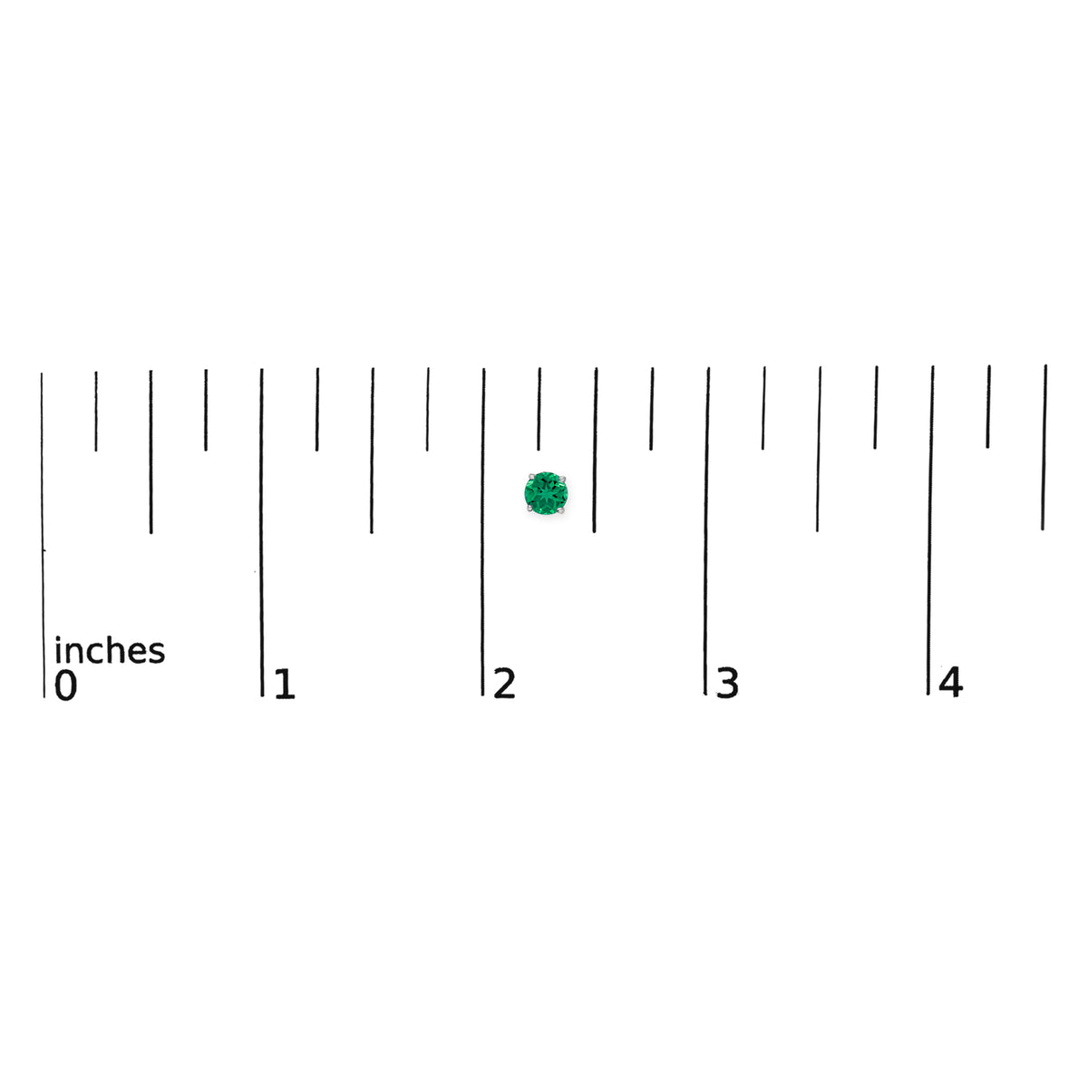 14K White Gold 5X5MM Round Green Emerald Solitaire Stud Earrings