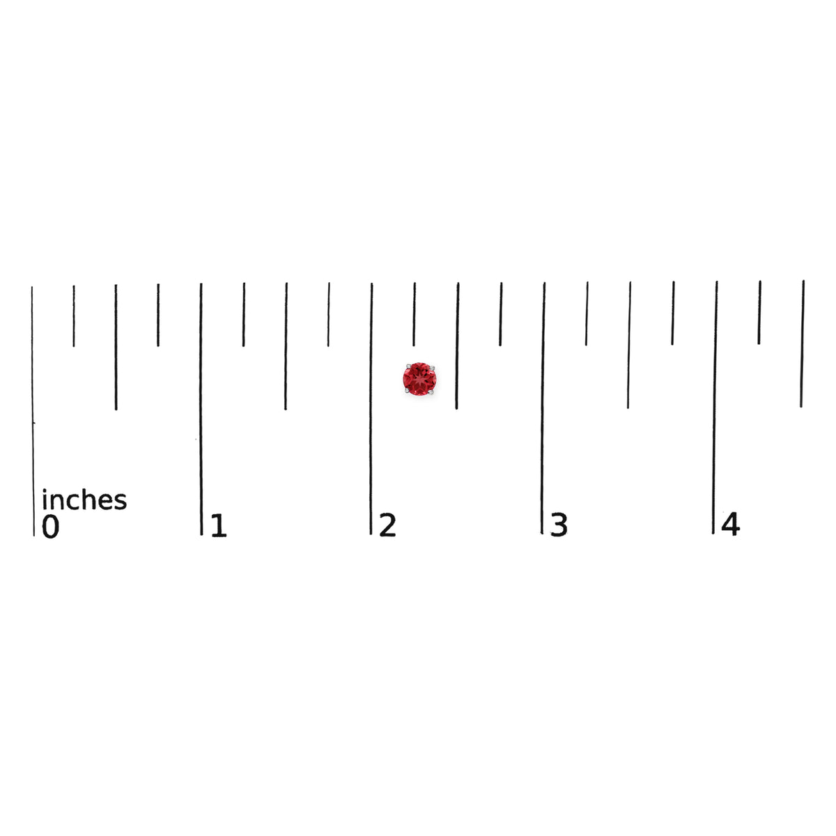 14K White Gold 5X5MM Round Red Ruby Solitaire Stud Earrings