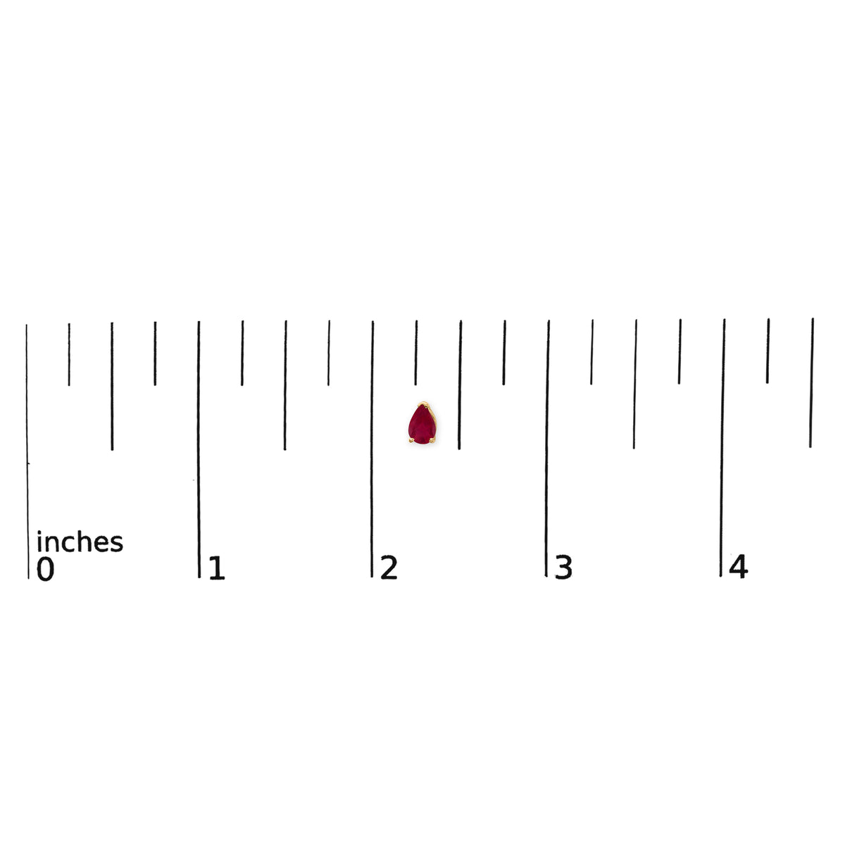 14K Yellow Gold 6x4MM Pear Shaped Red Ruby Solitaire Stud Earrings