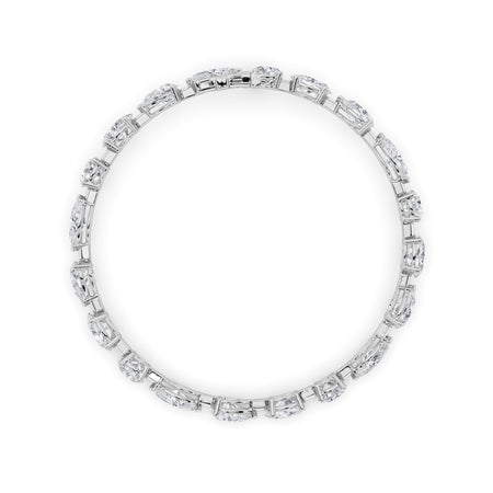 10Cttw Oval Shaped Lab Grown Diamond East & West Bracelet in 14K Gold (F/VS) - Model View