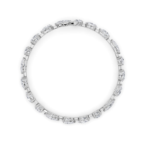 10Cttw Oval Shaped Lab Grown Diamond East & West Bracelet in 14K Gold (F/VS)