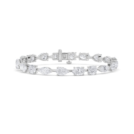 10Cttw Oval Shaped Lab Grown Diamond East & West Bracelet in 14K Gold (F/VS)