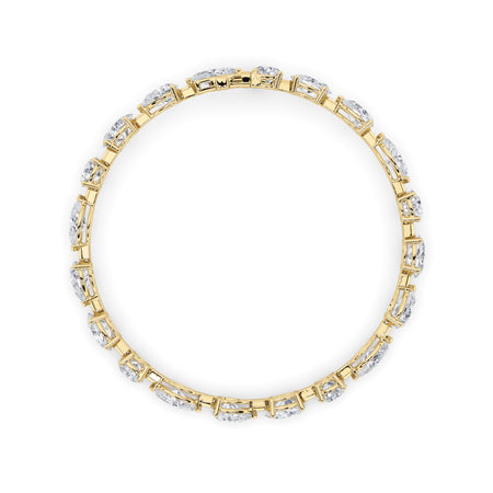 10Cttw Oval Shaped Lab Grown Diamond East & West Bracelet in 14K Gold (F/VS) - Model View