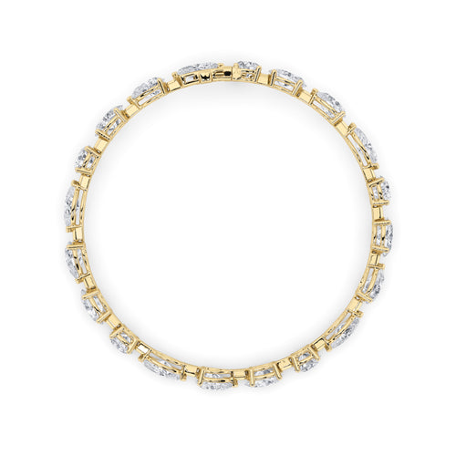 10Cttw Oval Shaped Lab Grown Diamond East & West Bracelet in 14K Gold (F/VS)