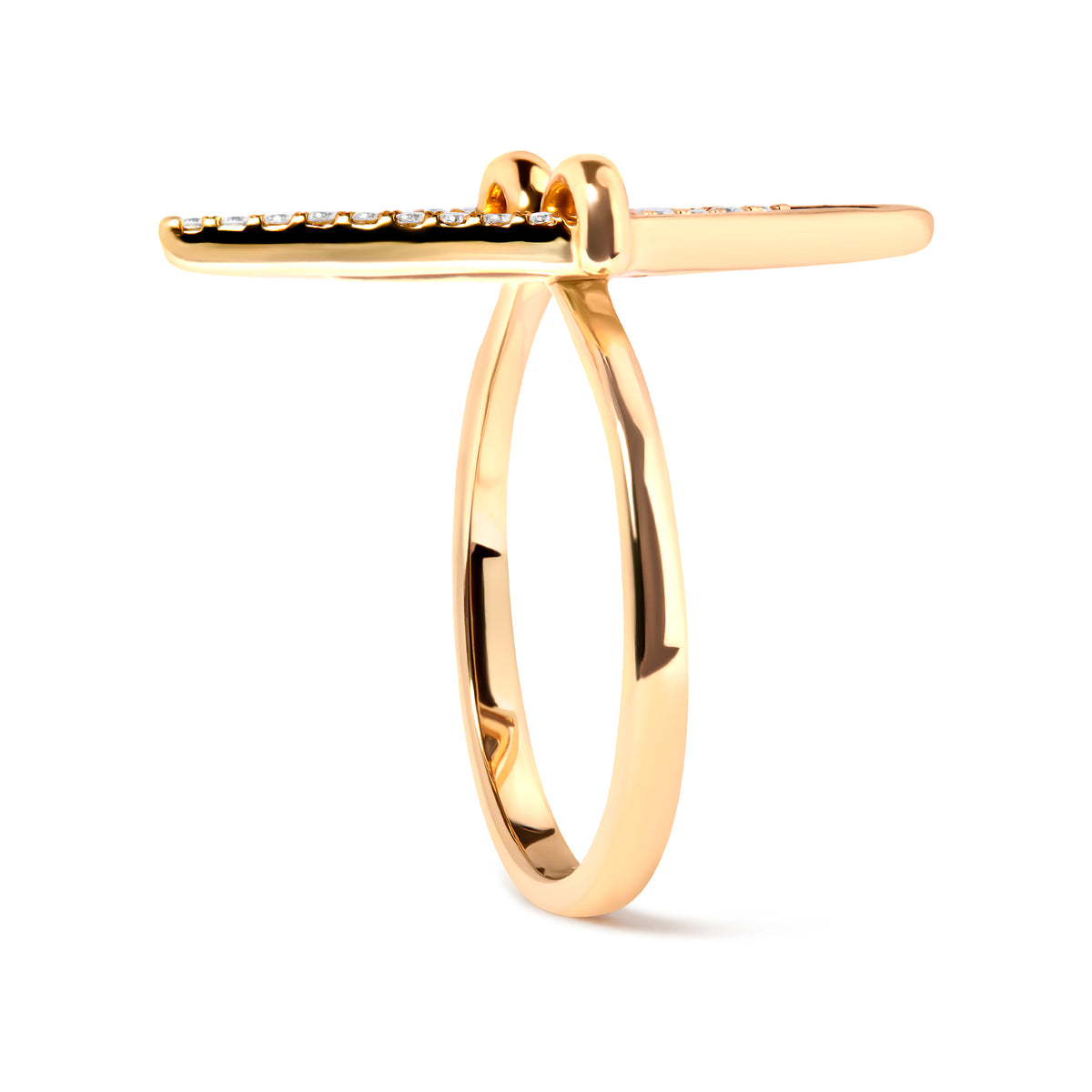 14K Yellow Gold 1/5 Cttw Diamond Double Triangle Ring (G-H Color, SI1-SI2 Clarity)