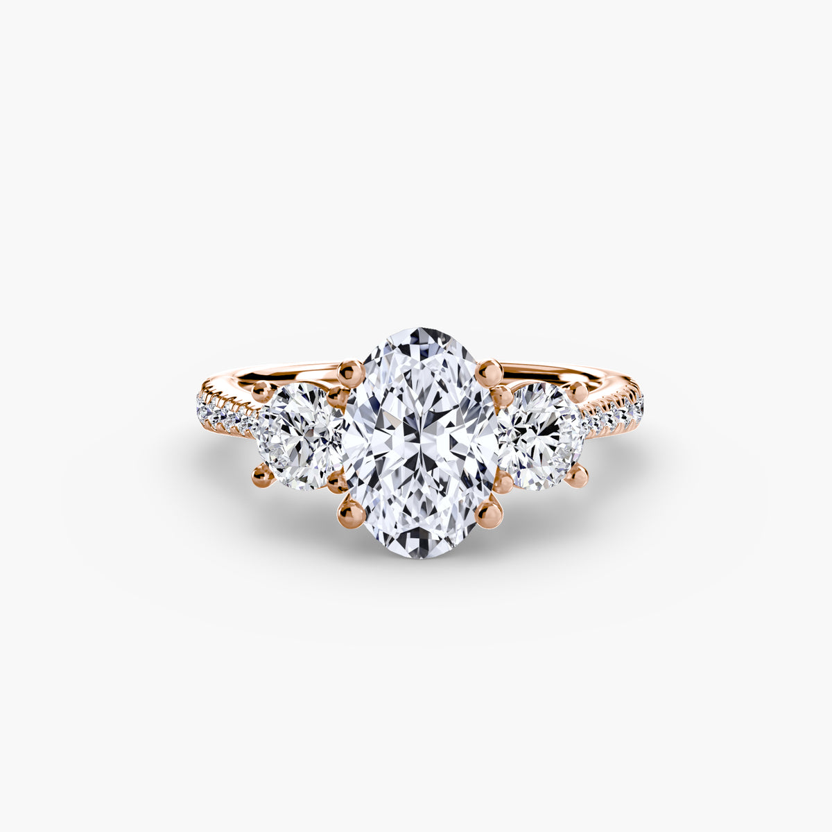 Three-Stone with Pavé Band