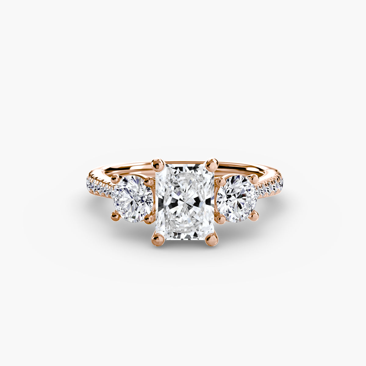 Three-Stone with Pavé Band
