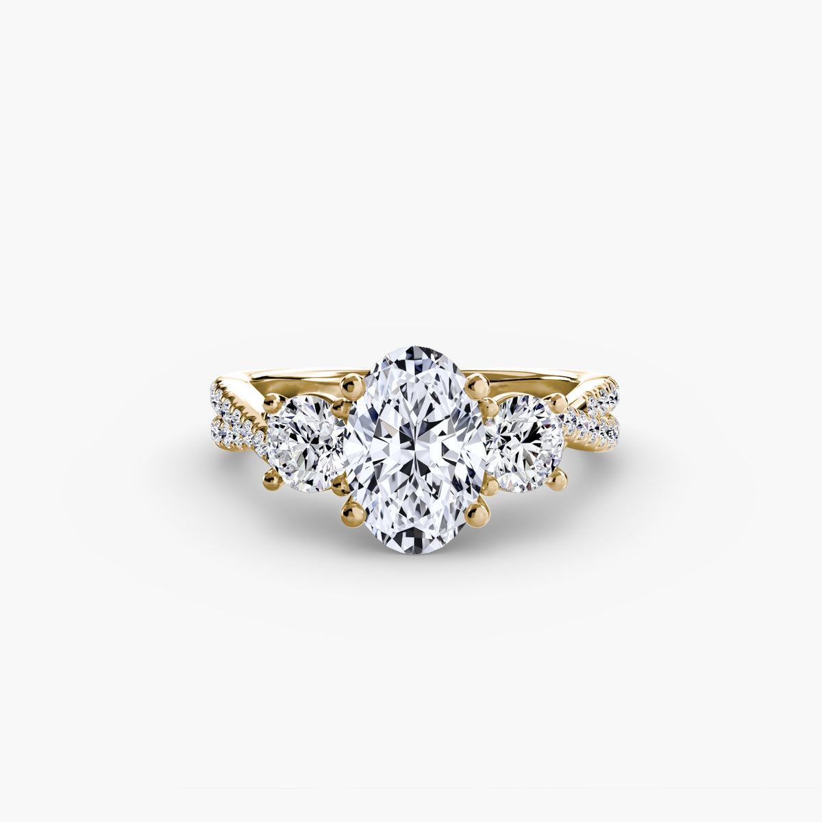 Three-Stone with Pavé Band 2