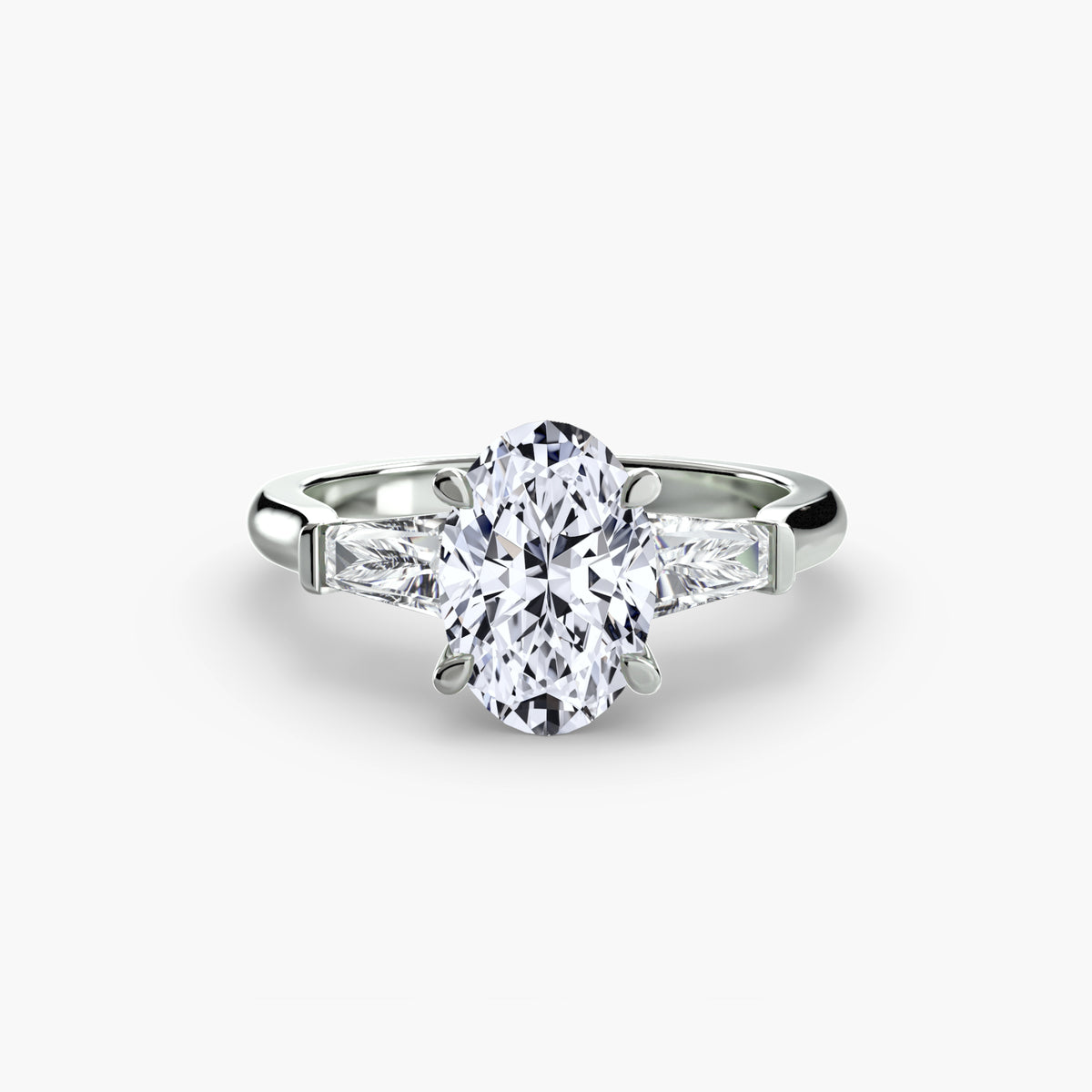 Three-Stone Ring (Baguette Side Stones)