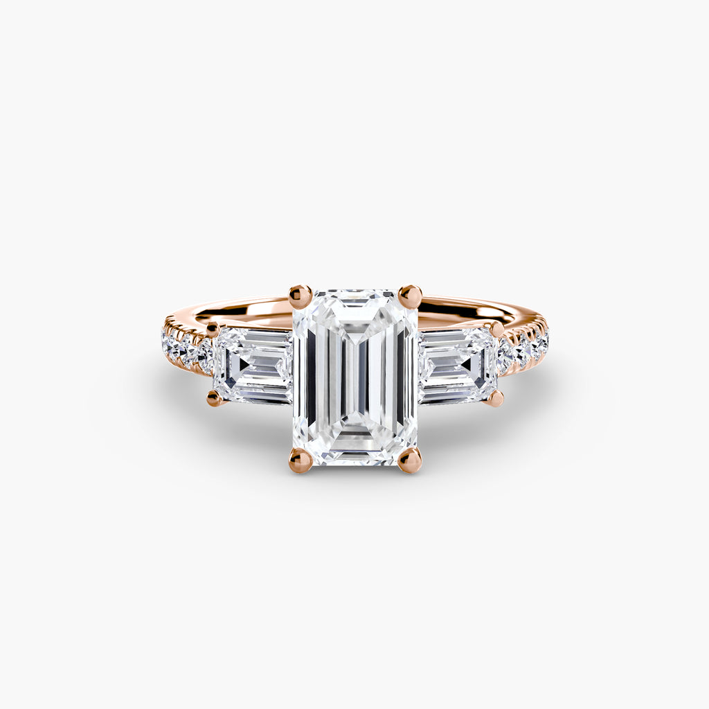 Three-Stone Ring with Pavé Band 4