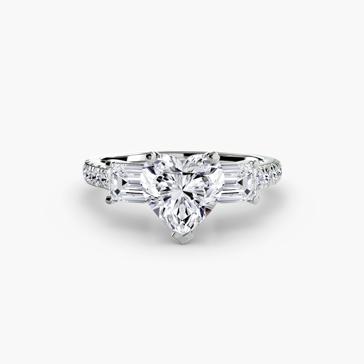 Three-Stone Ring with Pavé Band 4
