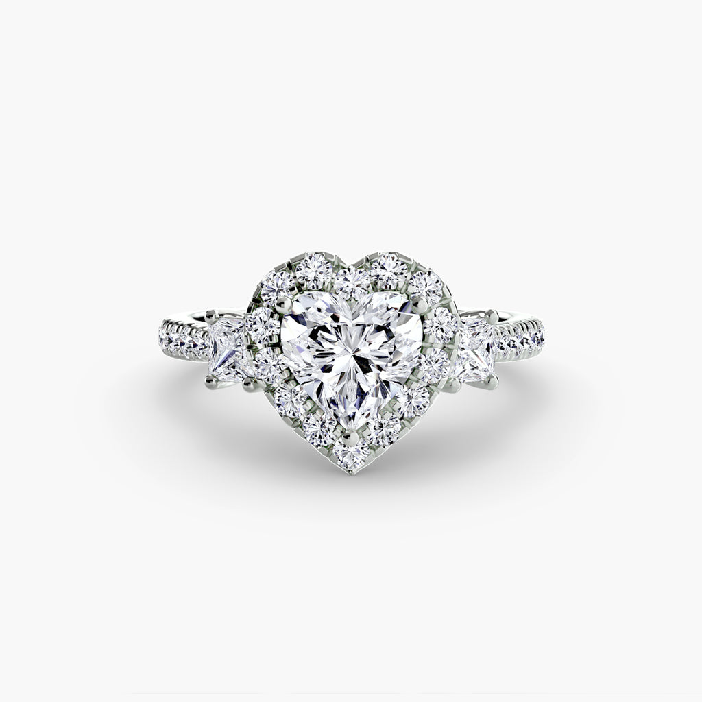Three-Stone Ring with Halo 2