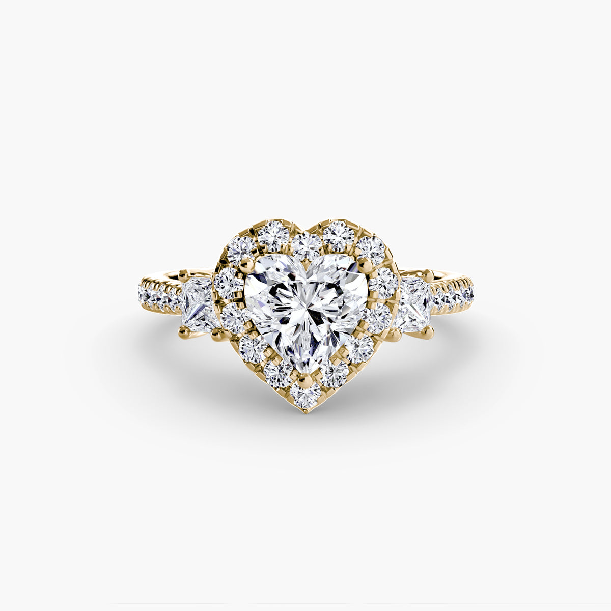 Three-Stone Ring with Halo 2
