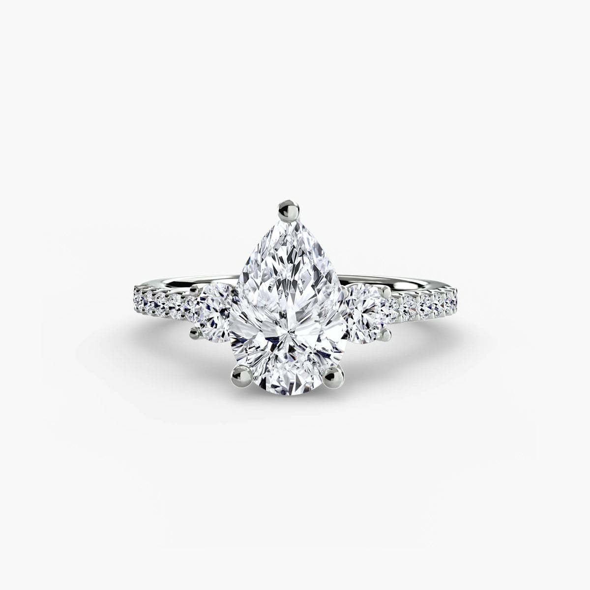Three-Stone Ring with Pavé Band 5