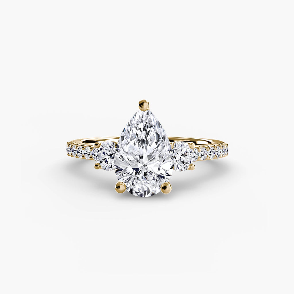 Three-Stone Ring with Pavé Band 5