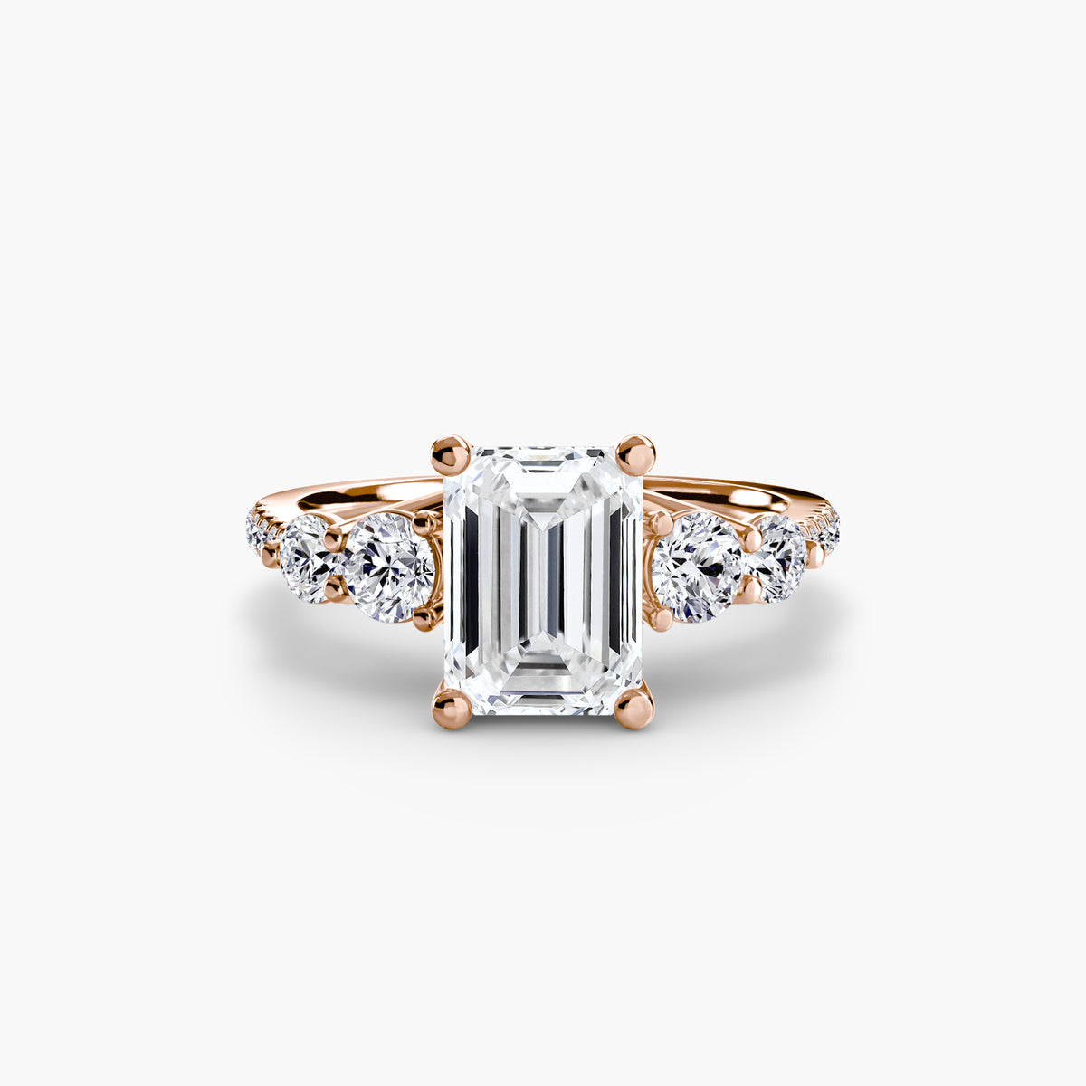 Five Stone Ring with Pavé Band