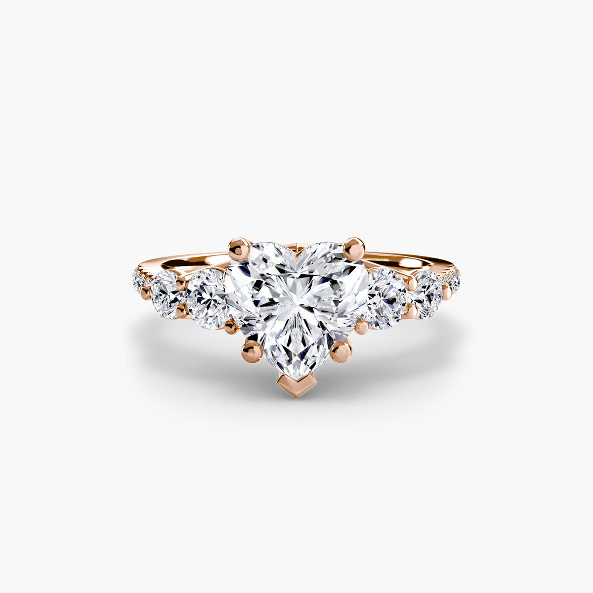 Five Stone Ring with Pavé Band