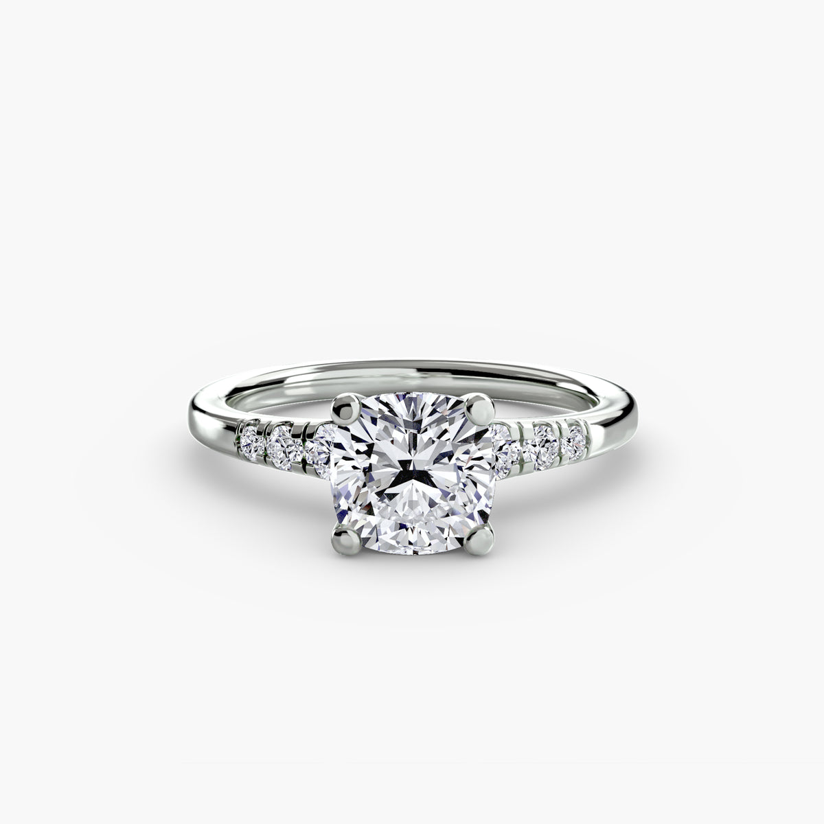 Solitaire with Shoulder Accents