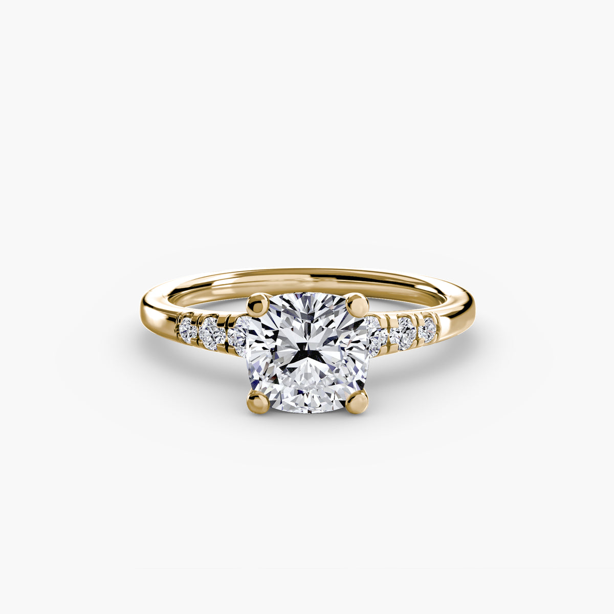 Solitaire with Shoulder Accents
