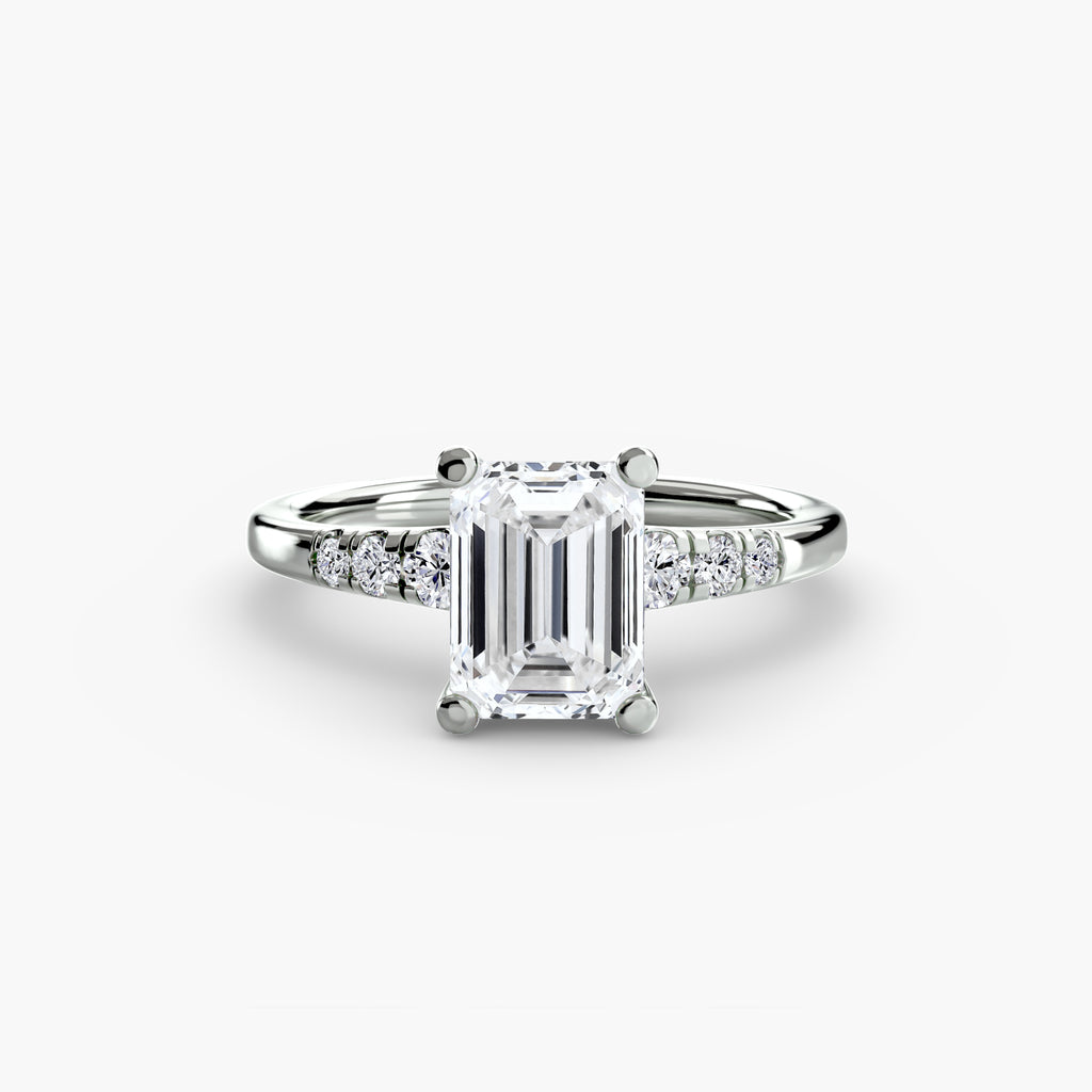Solitaire with Shoulder Accents