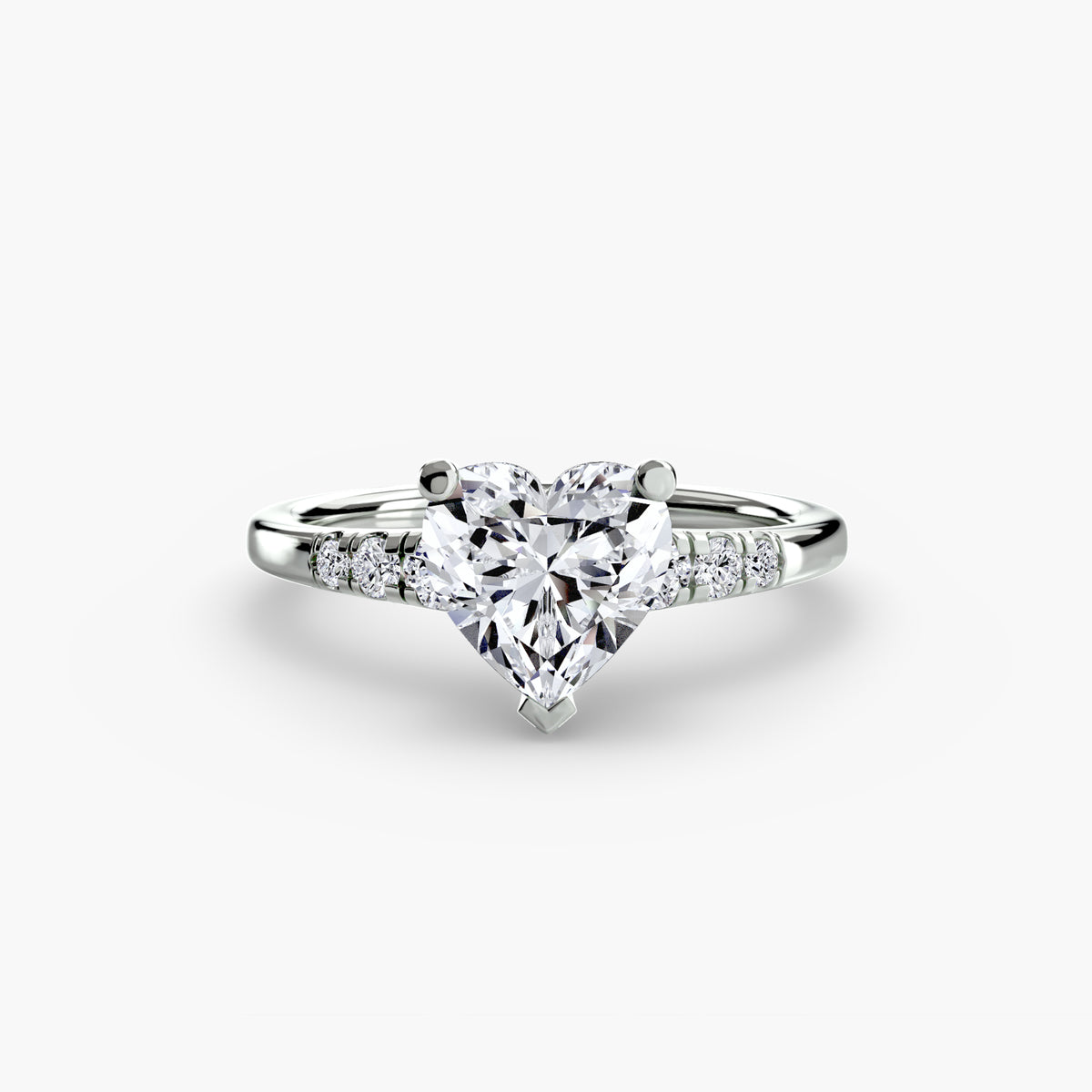 Solitaire with Shoulder Accents