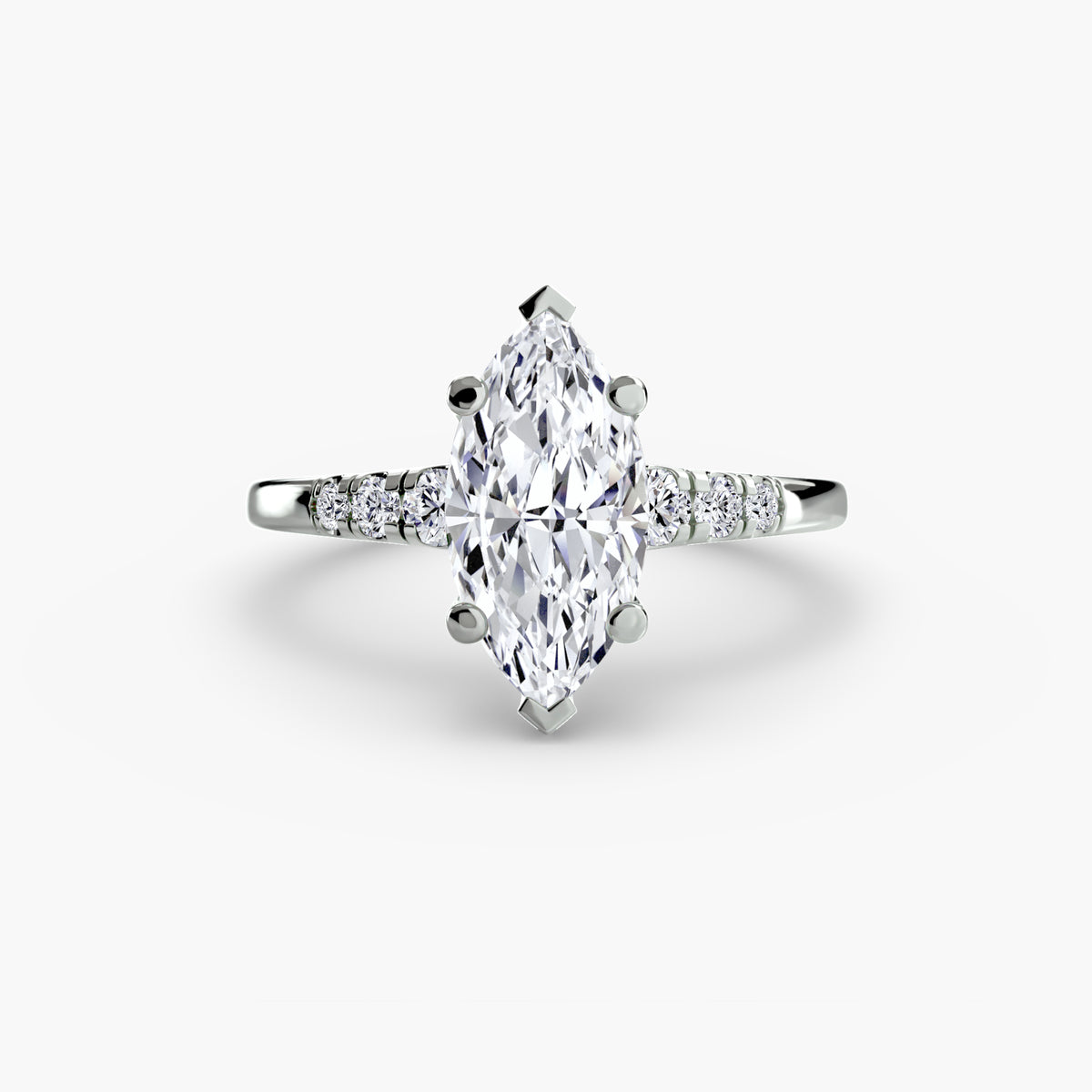 Solitaire with Shoulder Accents