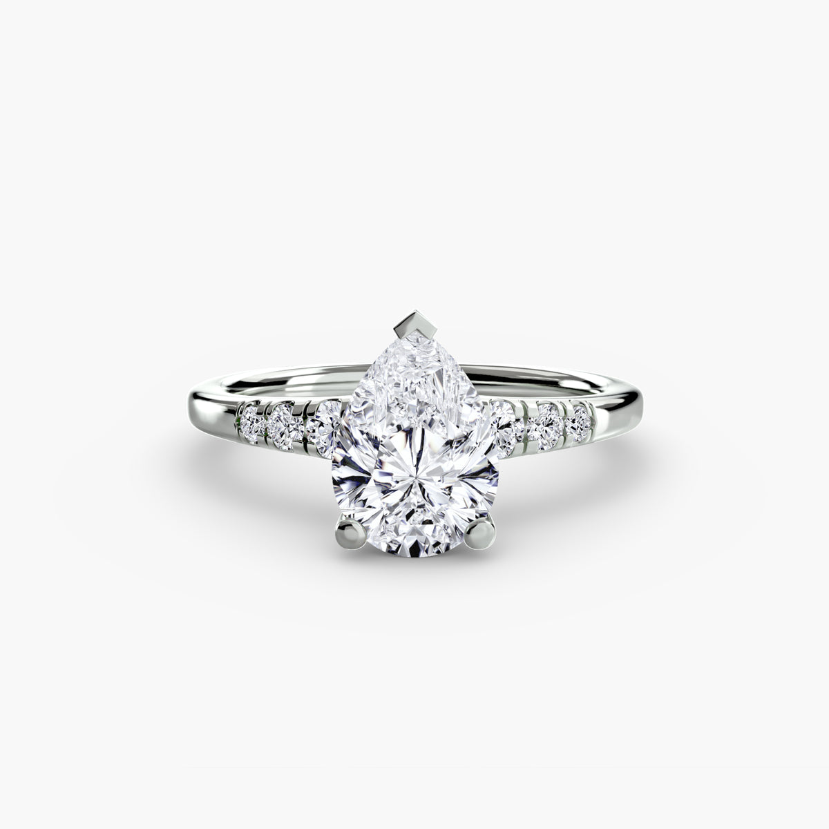 Solitaire with Shoulder Accents
