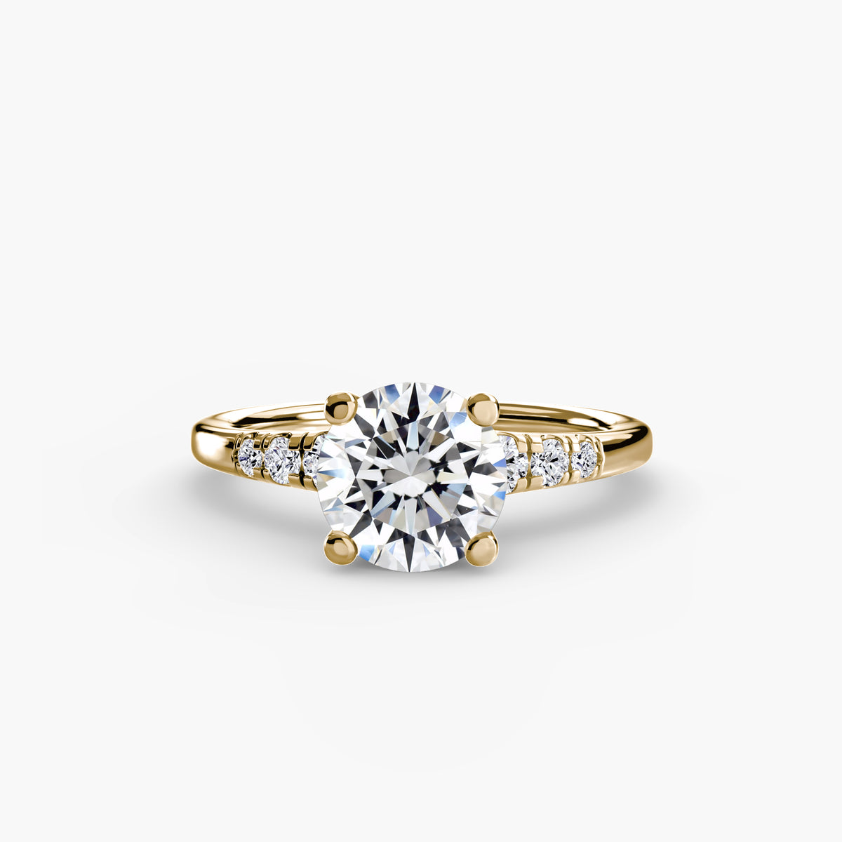 Solitaire with Shoulder Accents
