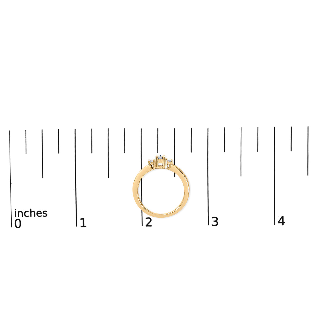 10K Yellow Gold 1/2 Cttw Diamond Three Stone Ring