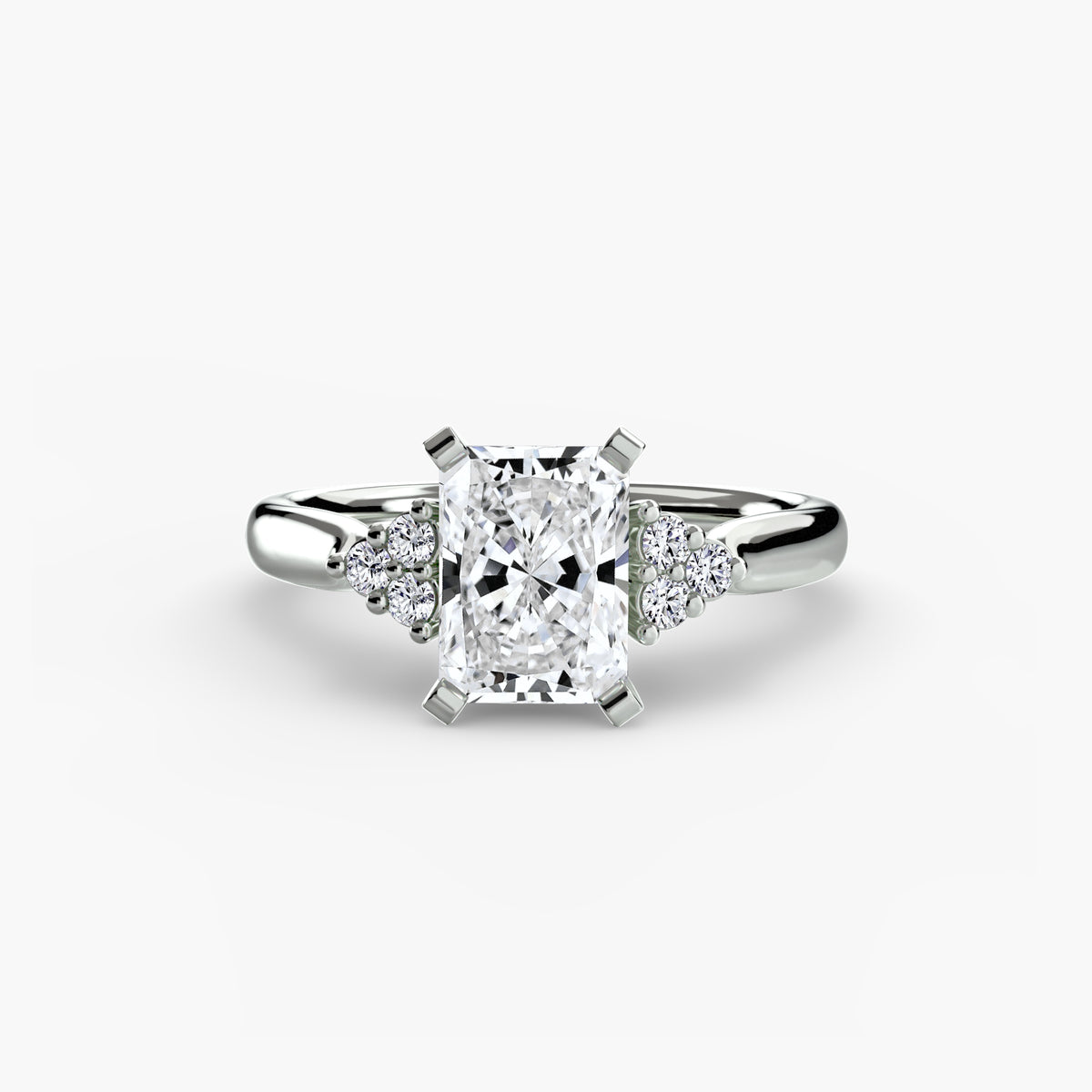 Solitaire with Cluster Shoulders 2